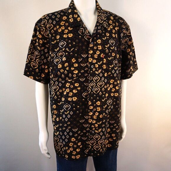 Levi's Mens Multi Color Brown Camp Shirt Size XL Relaxed Fit New Gift - Picture 6 of 9